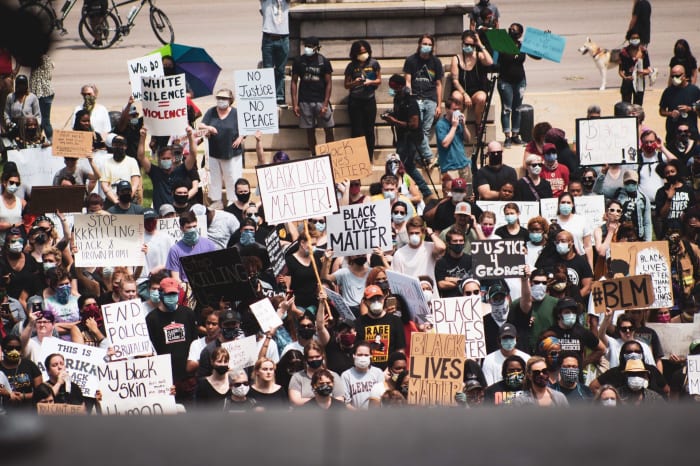 Many gathered in downtown Columbia, SC to demand justice following the death of George Floyd at the hands of police in June.